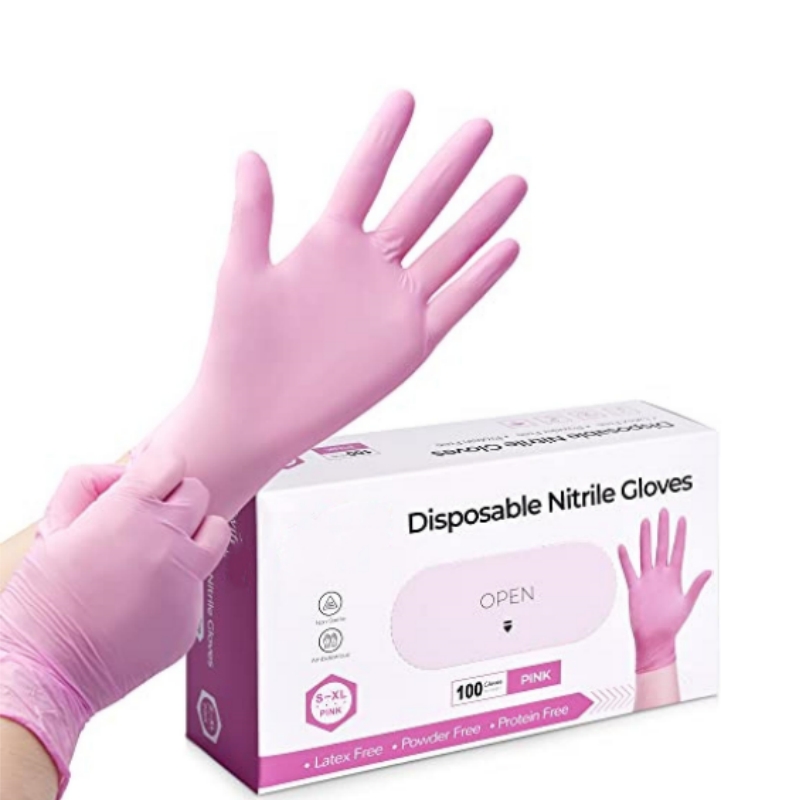 Garden Gloves - ピンクニトリル使い捨て手袋家庭用クリーニング作業キッチンガーデニング食器洗いラテックスフリーネイルサロンタトゥーグローブ