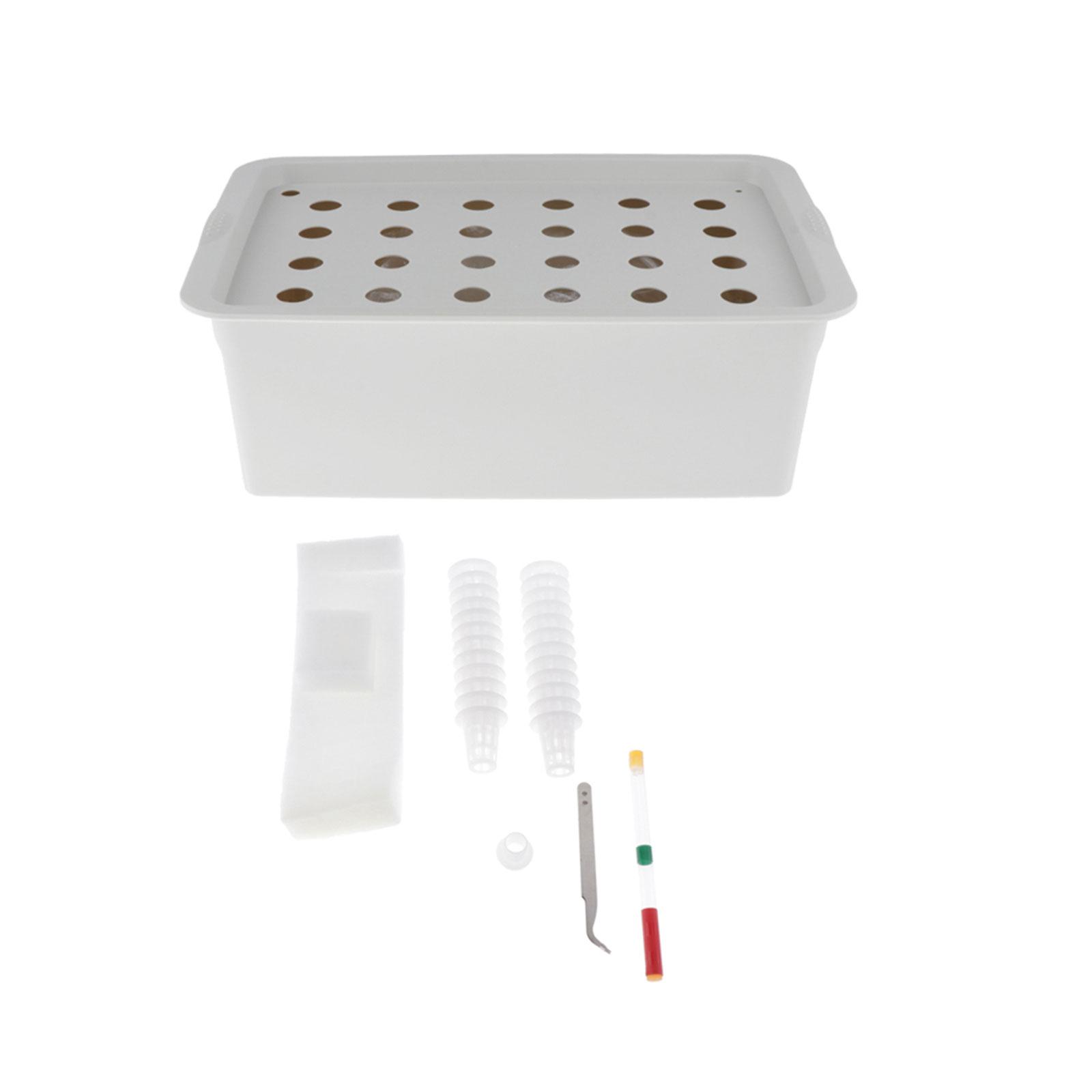 Hydroponic Kit - 家庭菜園用、室内で使用できる、土を使わない水耕栽培システム。24個のプランターとスポンジのセット。