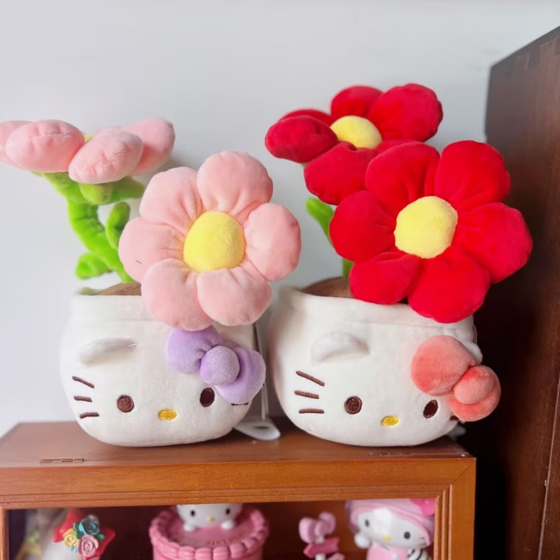 23cmの本物のハローキティのぬいぐるみ。タグ付き。曲げて花 - Plant Pot のレビューと価格