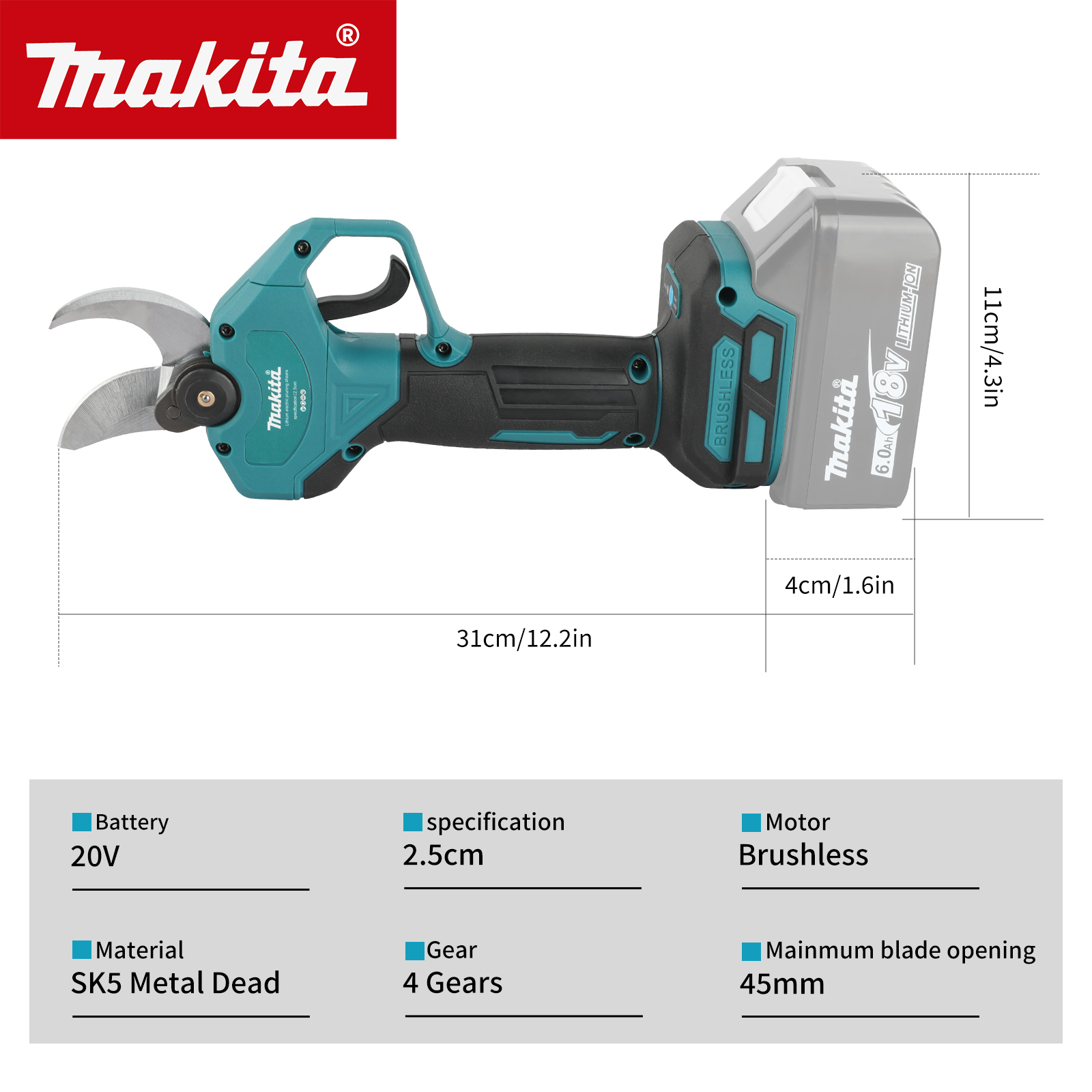 コードレス電動剪定ばさみ SK5ブレード LCDディスプレイ - Pruning Shears のレビューと価格