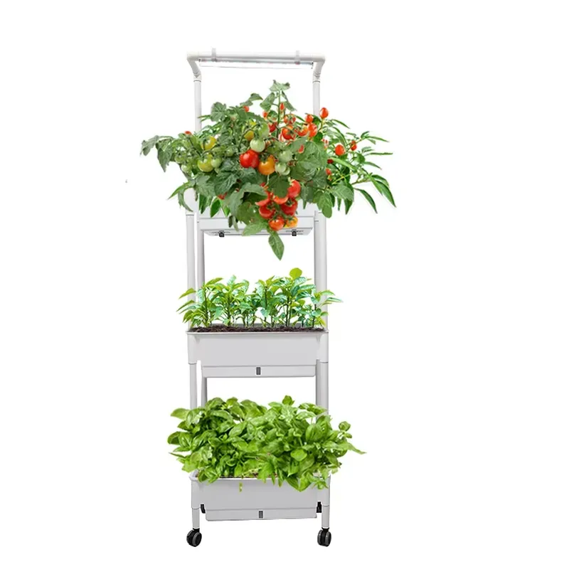 移動式垂直型3段自動給水スマートガーデンプランターボックスス - Vertical Planter のレビューと価格