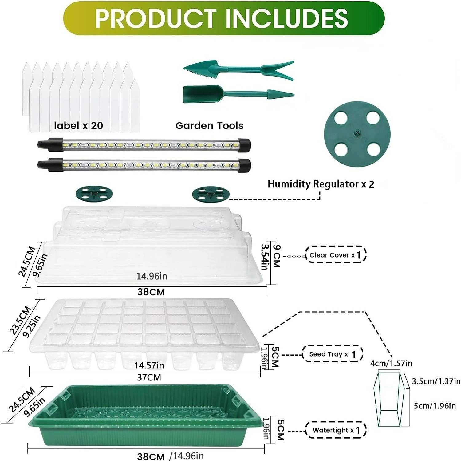育苗トレイ（育成ライト付き）、1パック/2パック 40セル苗 - Seed Starter Tray のレビューと価格