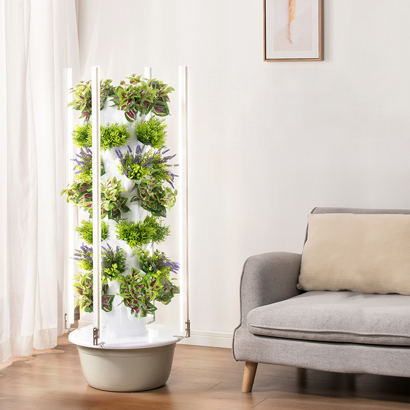LED育成ライト付きスペースツリー垂直水耕タワーインテリジェ - Vertical Planter のレビューと価格